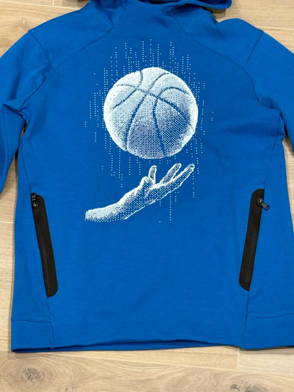 Old Navy Blue Kids Hoodie with Basketball Graphic